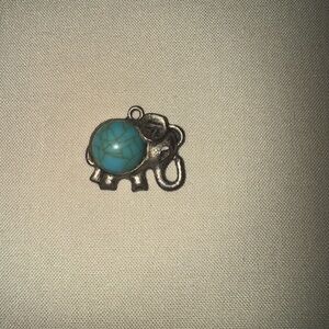 Elephant Pendant with Turquoise Stone